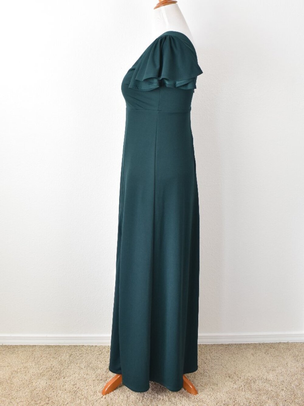 Birdy Grey Hannah Dress Crepe Emerald Flutter Sleeve - L - Picture 5 of 9